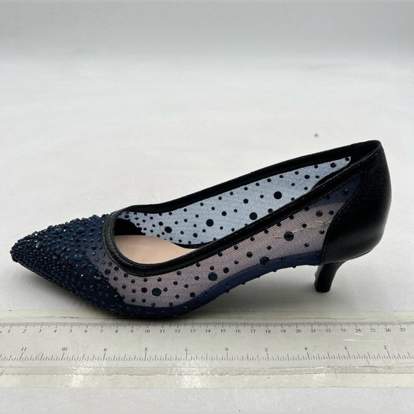 XYD Blue Mesh Heels with Rhinestones - Picture 3 of 9